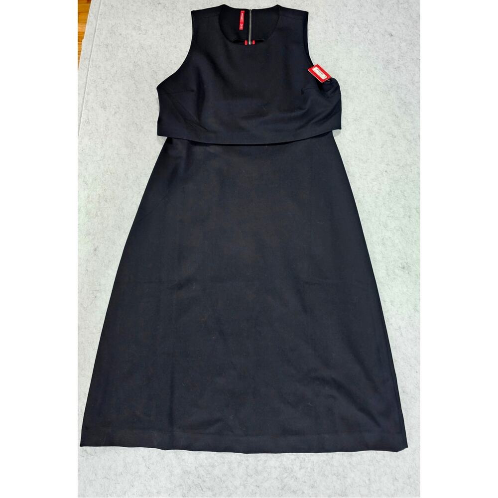Spanx Ponte Fitted Midi Dress, Perfect Overlay, Classic Black, Sz 1X, New w/Tags